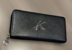 キタムラk2 シボ革 ジップ 長財布 ラインストーン - メルカリ