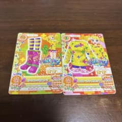 アイカツカード ピンクエンジニアブーツ イエローざっくりニットのサムネイル