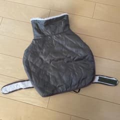 【USED】ダークグレー キルティング犬服 防寒のサムネイル