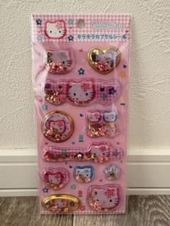 ハローキティ キラキラカプセルシール 千鳥格子のサムネイル