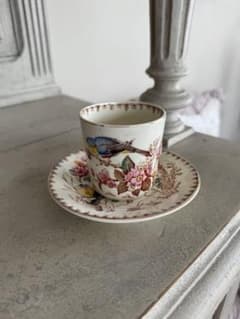 フランスアンティークリュネビィルMesangeデミタスコーヒーカップ 