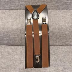  SHURSTONブラウン Y型サスペンダー ブラウン サスペンダー Y型 幅2.5cm 長さ100cm - メルカリ