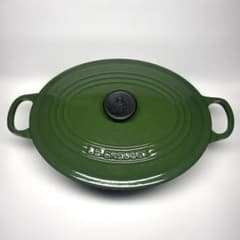 【希少廃盤色】美品　ルクルーゼ ココットオーバル 25cm モスグリーン 希少・廃盤色】ル・クルーゼ ココット・オーバル 25cm モスグリーン