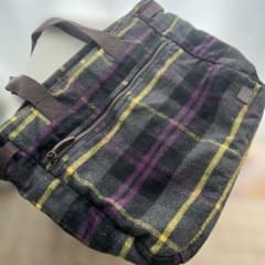 AIGLE トートバッグ チェック柄 ウール混素材のサムネイル