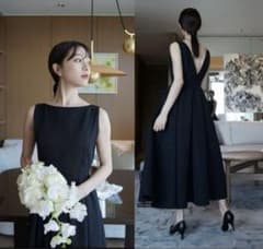 出品本日まで L'Or Jacquard Black Dress - メルカリ