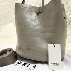 フルラ ダナエ 2wayショルダーバッグ グレージュ レザー ターンロック フルラ ダナエ 2wayショルダーバッグ グレージュ レザー ターンロック