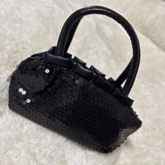 スパンコール ハンドバッグ ブラックのサムネイル