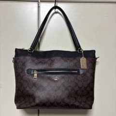 COACH レザーショルダーバッグ ブラウン/ブラックのサムネイル