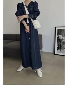 willfully    vネックパフスリーブデニムワンピースのサムネイル