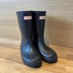 E_KKA様専用　HUNTER ブラック 長靴 キッズ用　UK10 17cmのサムネイル