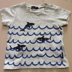 mou jon jon 半袖　サメ　80cm カットソー　保育園着　綿100%のサムネイル