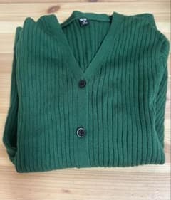 UNIQLO リブカーディガン グリーン Mのサムネイル