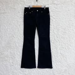美脚 .WORKS フレアデニムパンツ ブーツカット ストレッチ 黒 W67