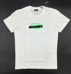 ディーゼル ボックスロゴ Tシャツ ホワイト/ネオングリーンのサムネイル