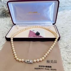 極美品】MIKIMOTO パールネックレス 7mmナチュラルゴールド アコヤ