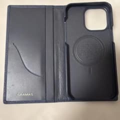 GRAMAS iPhone14 ProMAXケース 手帳型 ネイビーのサムネイル
