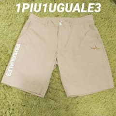 1PIU1UGUALE3 GOLF ショートパンツ ハーフパンツ ロゴ ベージュ - メルカリ