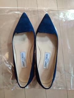 JIMMY CHOO ネイビー スエード フラットシューズのサムネイル