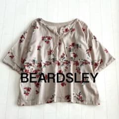 BEARDSLEYフラワープリントレースアップブラウス　リバティ　コットンリネン BEARDSLEYフラワープリントレースアップブラウス リバティ コットン