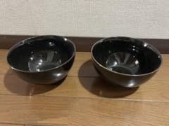 黒 丸型 丼 2個セットのサムネイル