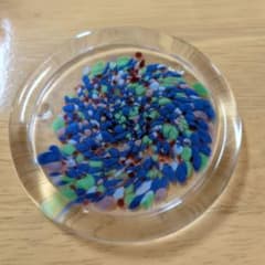 紫陽花　あじさい　ガラスコースター　文鎮　ガラス工芸のサムネイル