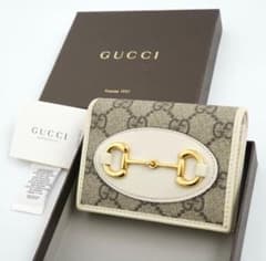 ✨未使用展示品・箱付き✨　GUCCI ミニ財布　ホースビット　GGライン 刻印 ✨未使用展示品・箱カード付き✨ GUCCI ミニ財布 ホースビット GG