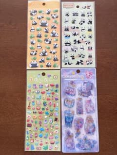 シール ウォーターシール むにむにシール パンダ マインドウェイブ 4枚セット