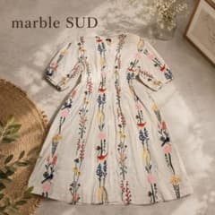 marble Sud 花刺繍 ワンピース marble SUD マーブルシュッド 鳥と草花 ワンピース - メルカリ