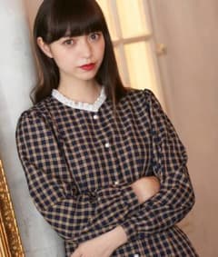 フリル付チェックワンピースのサムネイル