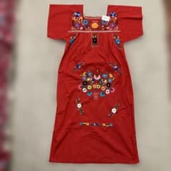 130〜140 キッズ ワンピース メキシカン 刺繍 古着のサムネイル
