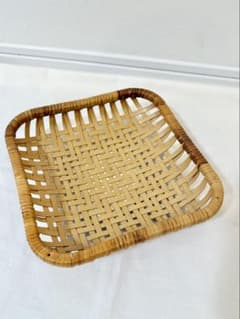 【美品】竹製皿　バスケット かご 小物入れのサムネイル