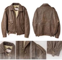 80s brown Leather short jacket ブラウンレザーのサムネイル