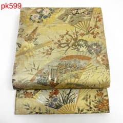 西陣あさぎ 壱阡八百口織 全通 丸帯 伝承国宝図 プラチナ本金箔 正絹 Q570 m33115772446_1.jpg?1651141888