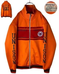 グッドデザイン古着エンブレムワッペン×背番号オレンジジャージ 
