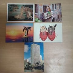 絵画ポストカード5枚 ヴィーナスの誕生　ロミオとジュリエット　アメリカなど