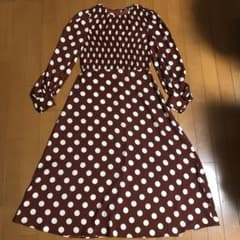 美品】ZARA ザラ ボウタイ ドット シャツロングワンピース Sサイズ 