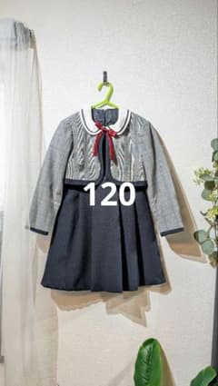 フォーマルドレス ジャケットとスカートセット 120 女の子 入学式 着画ありのサムネイル