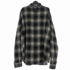 美品 ジョンローレンスサリバン オンブレ チェックシャツ ブラック サイズL 美品 ジョンローレンスサリバン オンブレ チェックシャツ ブラック