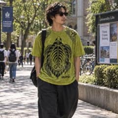 しわT 緑 亀柄 Lサイズ ダボっと着こなすのがおすすめのサムネイル