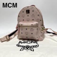 t73【美品】保存袋付　MCM ヴィセトス柄　スタッズ　ピンク　リュック t73【美品】保存袋付 MCM ヴィセトス柄 スタッズ ピンク リュック