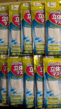 快適＆爽やか 立体型マスク 5枚入×10袋セット