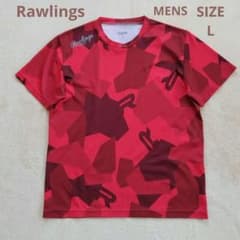 ローリングス Tシャツ 赤 カモフラージュ メンズLサイズ 半袖 古着