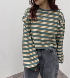 お*こ様 【新品・未使用】apres jour mignon ボーダー柄 長袖カのサムネイル