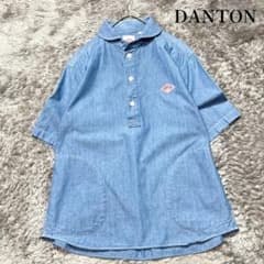 ダントン　デニム　ショートスリーブ　プルオーバーシャツ　38 M相当　美品 ダントン デニム ショートスリーブ プルオーバーシャツ 38 M相当 美品