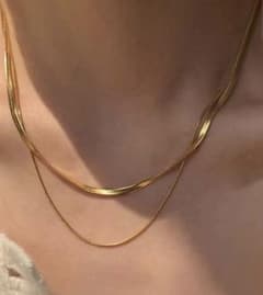 ゴールドメッキ ダブルレイヤーネックレスのサムネイル