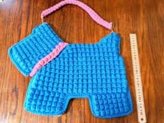 【リバーシブル】ふわぽこ犬型バッグ〜スコティッシュテリア〜ブルー✕オフホワイトのサムネイル