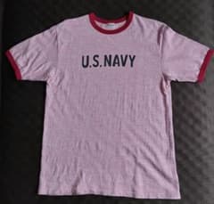 Warehouse/ウエアハウスU.S.NAVYリンガーTシャツ/ピンク×エンジ - メルカリ