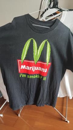 00s 90s マクドナルド　マリファナ　大麻　パロディ　tシャツ  ビンテージのサムネイル
