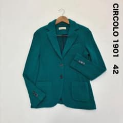 CIRCOLO 1901 チルコロ ニットテーラードジャケット 42 グリーン 