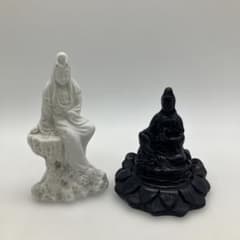 Kannon Bodhisattva statue, Kannon Bodhisattva, Buddhist statue, Buddhist art, ceramic?, lotus art, antique art, antique, period piece.